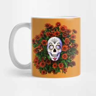 Marigold Sugar Skull Day Of The Dead Mug